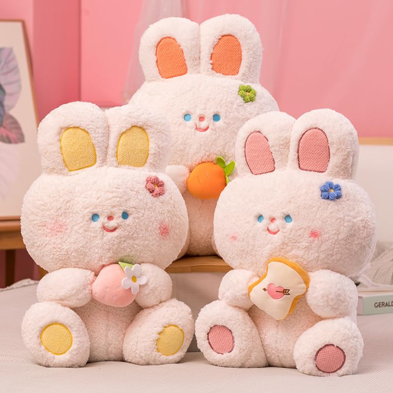 Simpatico Coniglio Peluche Giocattolo Kawaii Morbido Coniglietto Coniglio Cuscino Peluche Animale Bambola Giocattolo per Ragazze/Coppie Regalo di Compleanno 55 cm Pane