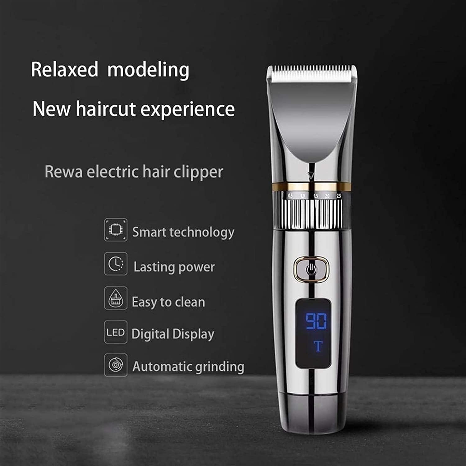 LIIAV Cortapelos profesional - Recortador de barba recargable Kit de corte de pelo inalámbrico con cuchillas impermeables de titanio y cerámica for corte húmedo/seco, 5 velocidades ajustables con capa