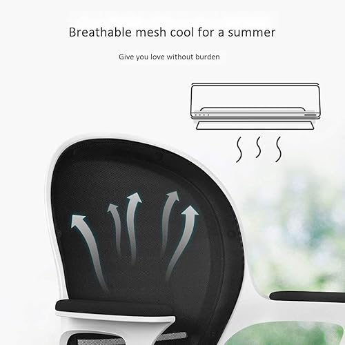 Miniatura 6 de Mid Back Back Free Flex Seat with Adjustable Arms and Multi Function and Seat Slider, Black Managers Chair(E)