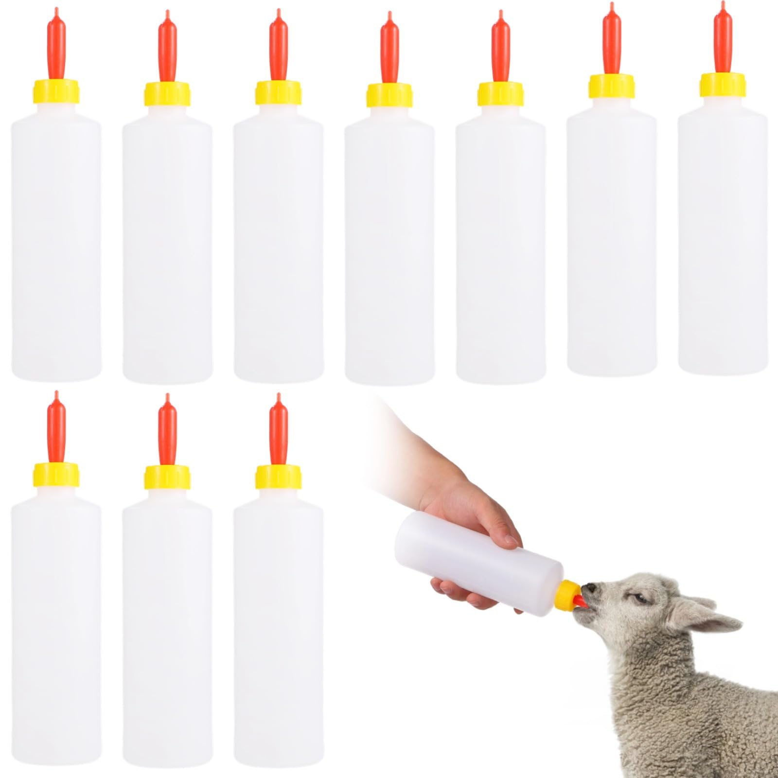 10 szt. 400 ml szczelne butelki do karmienia jagnięcego, butelki do karmienia kóz dla owiec, świń i zwierząt gospodarskich, gotowe do użytku na zewnątrz