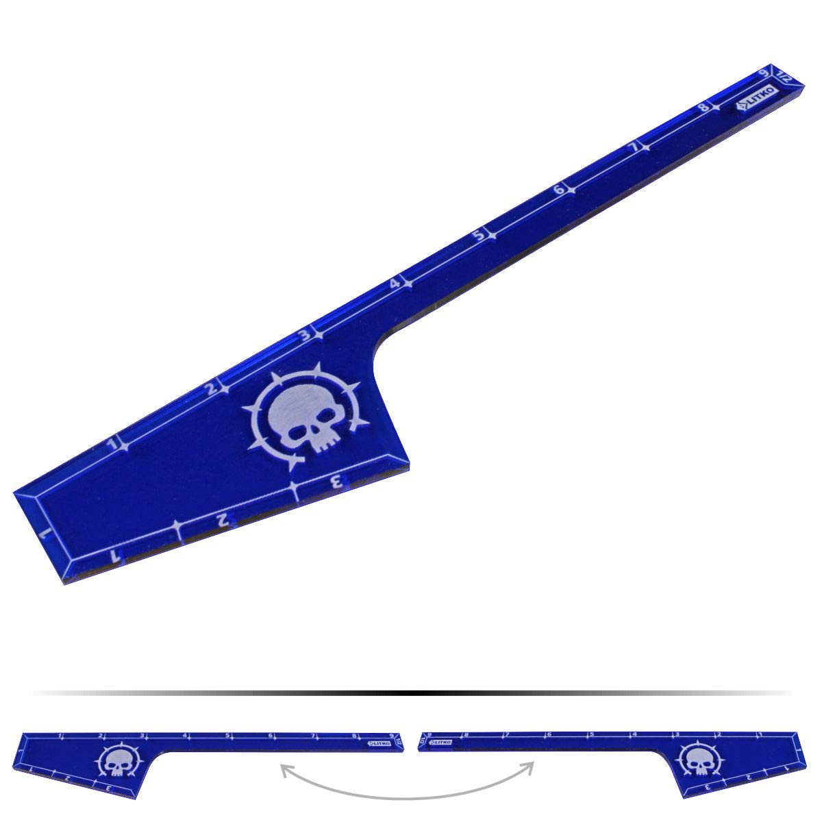 LITKO9-inch Movement and Combat Gauge, Compatible with AoS 2nd Edition, Translucent Blue