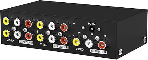 MT-VIKI Distribución de audio de video compuesto de 4 vías y 3 RCA (1 en 4 salidas)