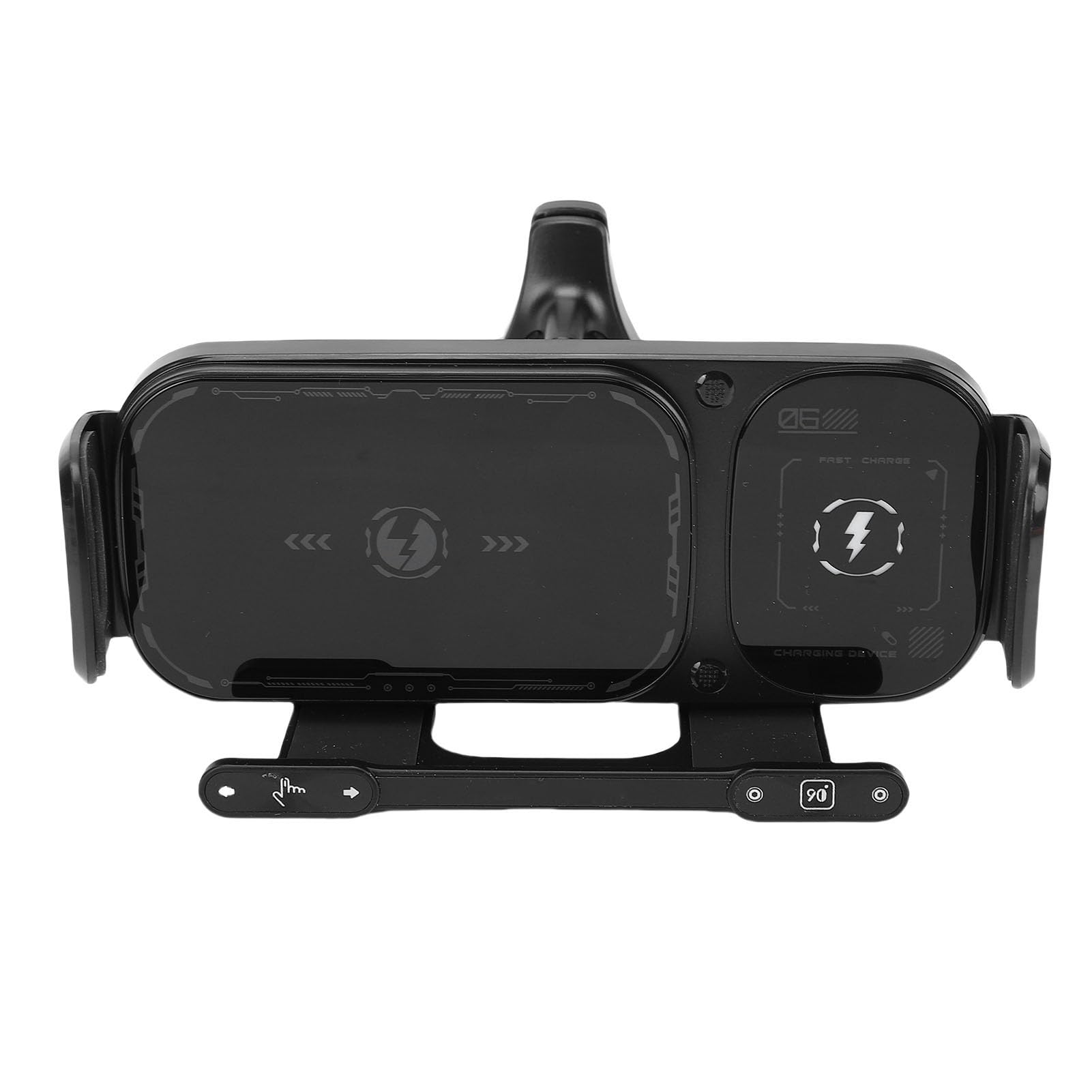 Caricabatteria da Auto Wireless da 15 W, Supporto da Auto per Telefono Cellulare Supporto per Telefono con Rotazione Automatica Intelligente Ricarica Wireless Ricarica Rapida