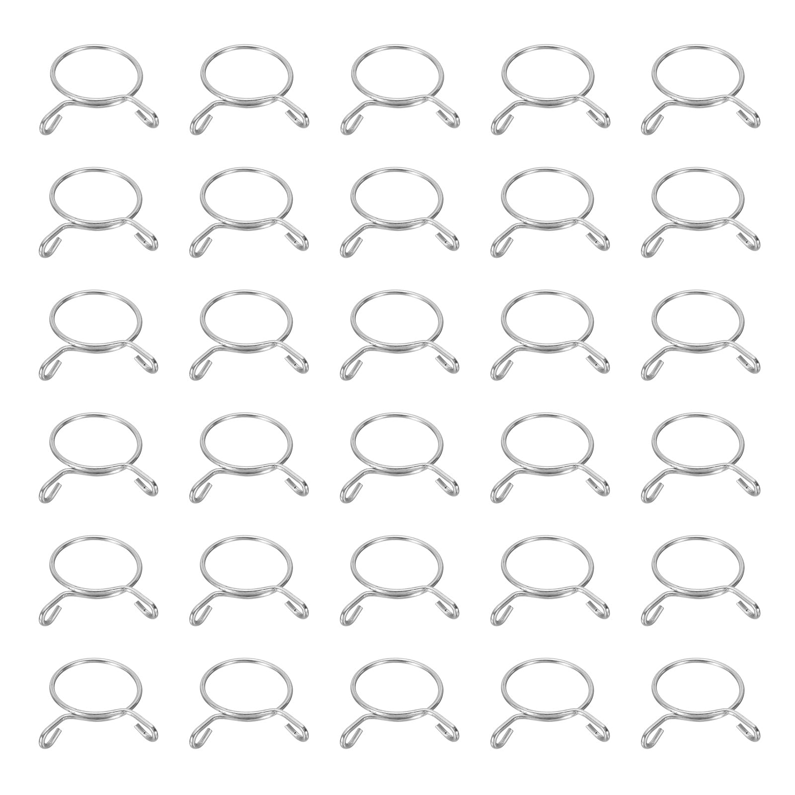 QUARKZMAN Abrazaderas Para Mangueras De Combustible 30 Piezas 40 Mm Diámetro Interior 43 Mm Diámetro De Sujeción 304 Abrazaderas De Resorte Para Tubos De Acero Inoxidable Juego Plata