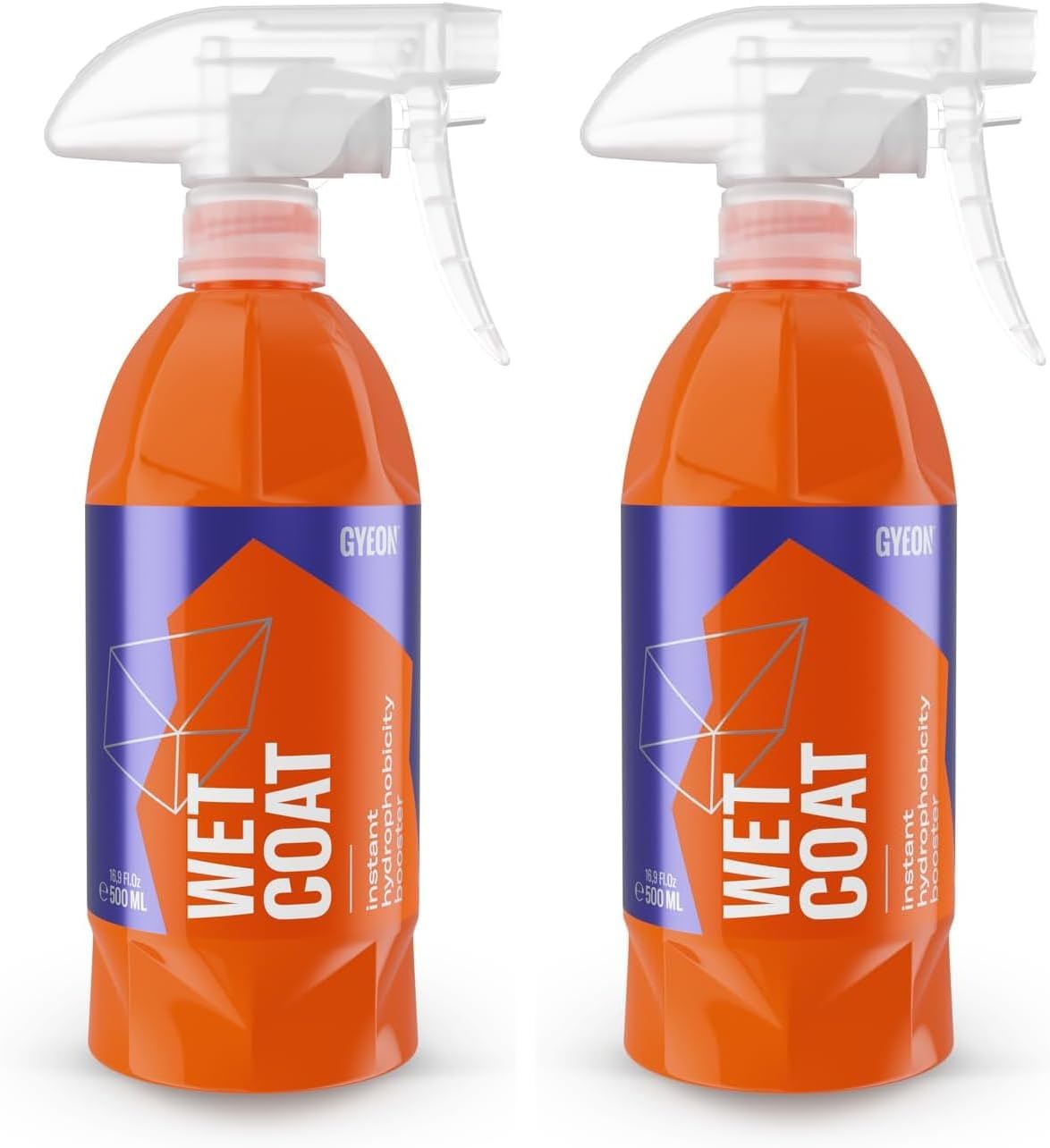 GYEON Wet Coat 500ml - Hydrophobic Ceramic Spray Coating for Cars - High Gloss Solutions for Your Car Paint Wheels and Glass - Spray On Rinse Off Easy DIY Use Formula (Pack of 2)