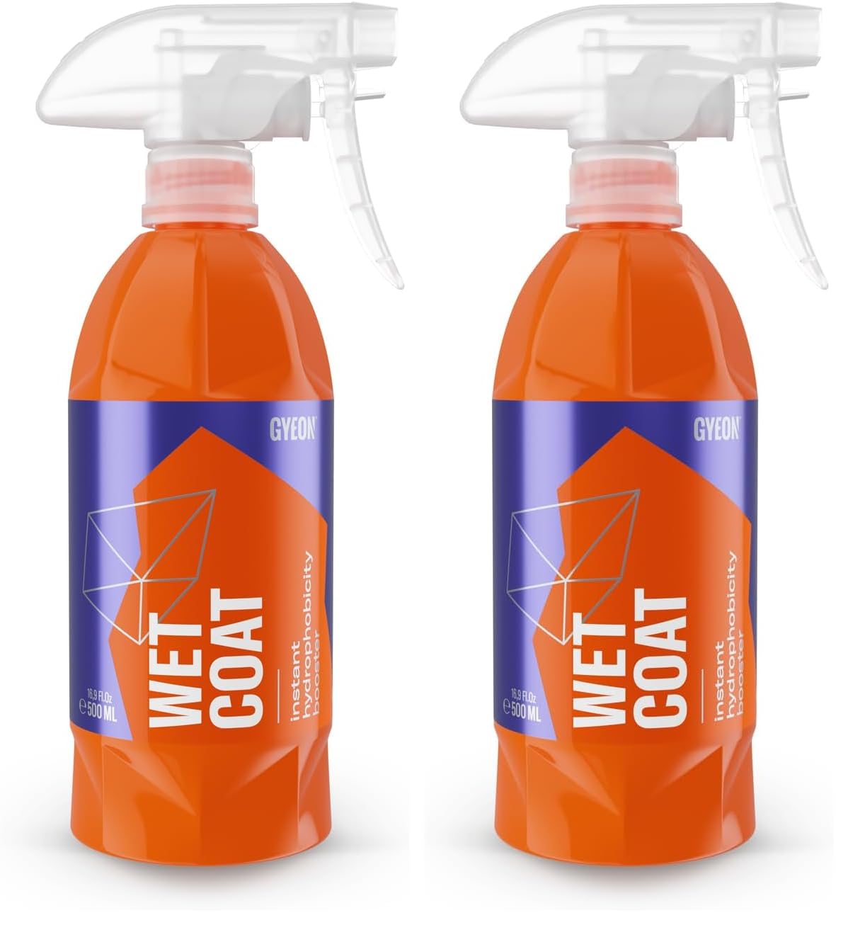 GYEON Wet Coat 500ml - Hydrophobic Ceramic Spray Coating for Cars - High Gloss Solutions for Your Car Paint Wheels and Glass - Spray On Rinse Off Easy DIY Use Formula (Pack of 2)