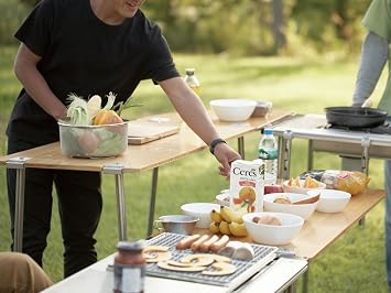 Snow Peak IGT Bamboo Table Regular, CK-116TR, Designed in Japan, Made of Laminated Bamboo, for Iron Grill Table Kitchen, Lifetime Product Guarantee