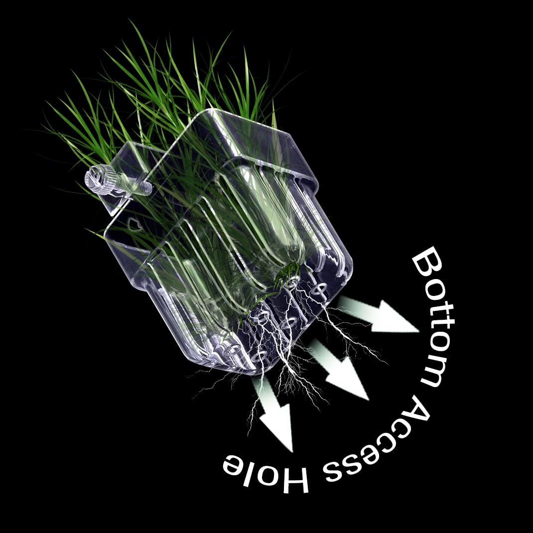 2 Pieces Hanging Plant Pot for Aquarium 6 Holes Plant Holder Clear Acrylic Fish Tank Planter Cup Plant Cultivation Aquarium Decorations - Image 3