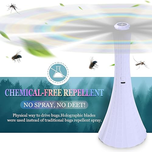 Miniatura 4 de Ventiladores de mosca recargables para mesas, ventiladores de mosca Belfans para mesas al aire libre USB, ventiladores de mosca para mantener las