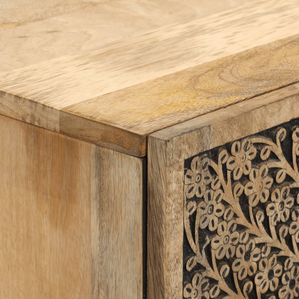 vidaXL Aparador Alto, Alacena Auxiliar Decorativa con Almacenaje, Armario Consola de Buffet, Mueble para Salón Hogar, Madera Maciza de Mango