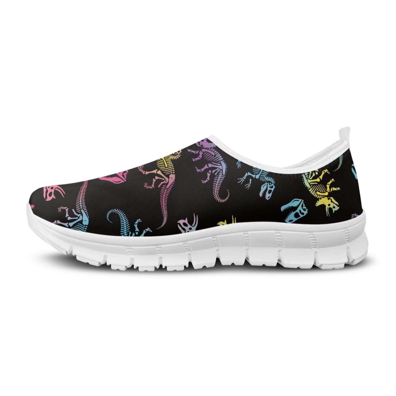 Męskie buty do chodzenia, wsuwane, trampki, podparcie łuku, lekkie mokasyny do joggingu, biegania, biała podeszwa, dinozaur, 39.5 EU