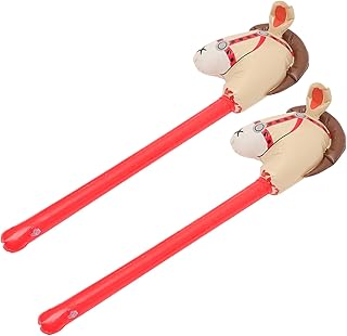 STAHAD Thunder Sticks Cheering Stick 2 Pcs Inflatable Sticks Horse Head Cheering Sticks Toys Inflatable Sticks Toys for Wedding Kids School Inflatable Stick Balloon