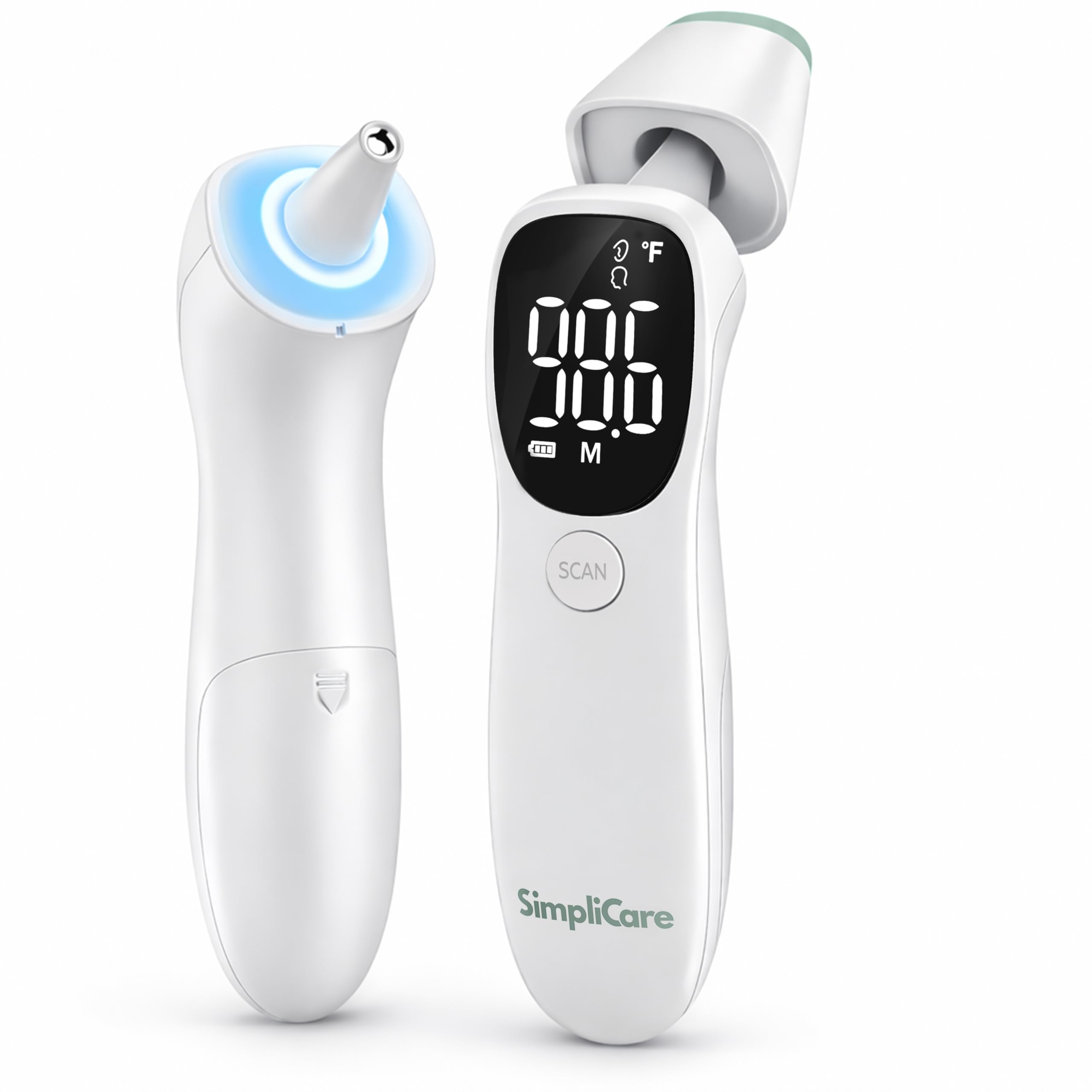 SimpliCare Baby Thermometer, FDA 510(k) Cleared Ear Thermometer for Kids Adults Infants, Baby Essentials, Ear & Forehead Thermometer (Touch), 2-in-1