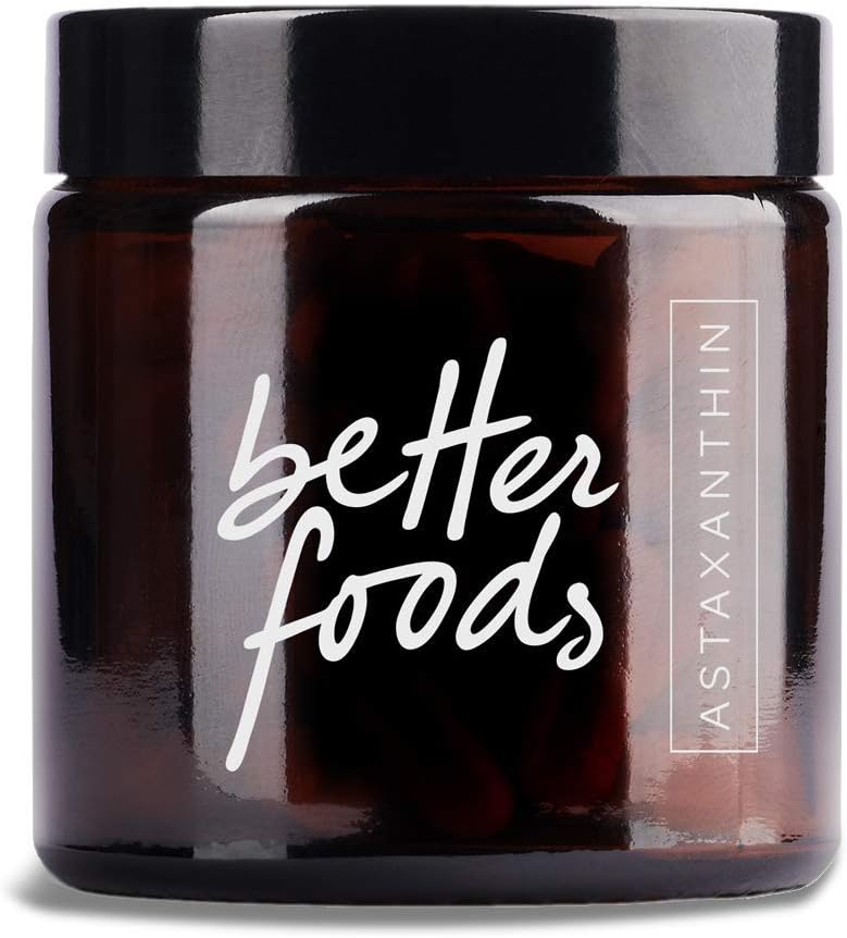 Better Foods Astaxanthin I 80 Capsules of 4 mg Astax I Natural antioxidant from Algae & Rosemary I Food Supplement Without Silica I Lactose & Gluten Free