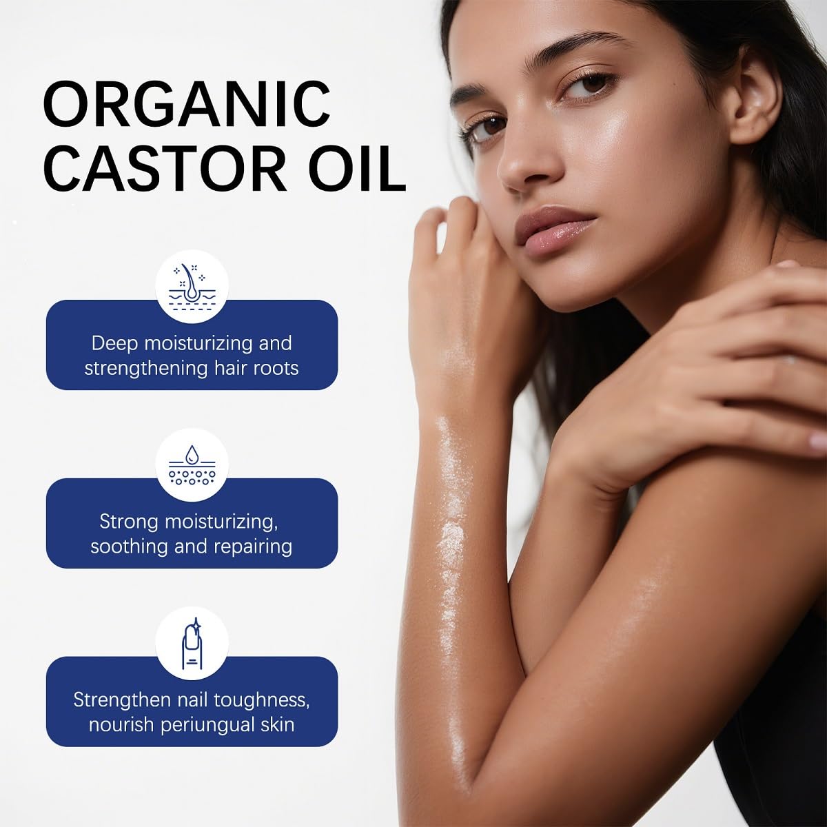 Organic Castor Oil Roll-On with Rose Quartz, 1.7 fl oz