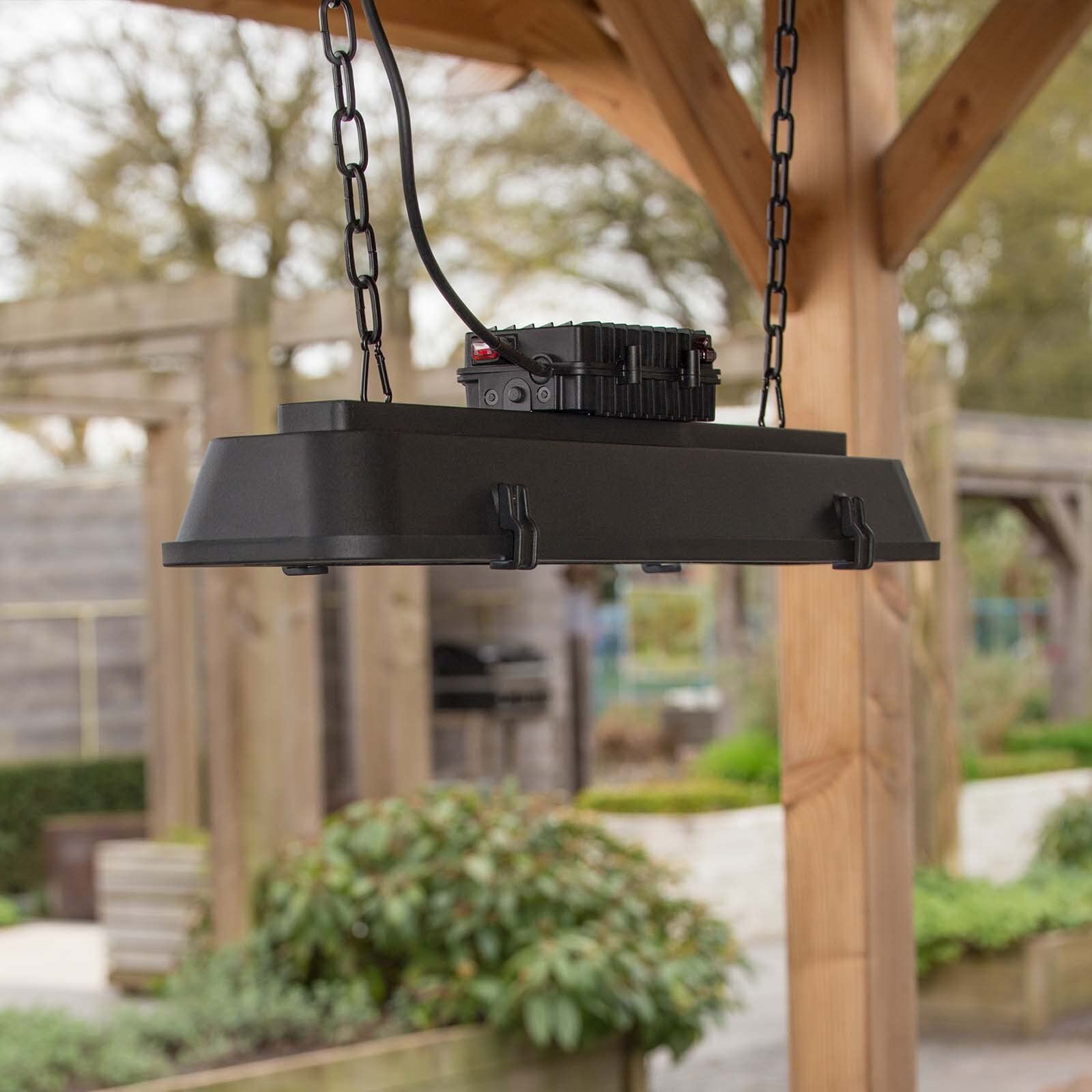 Outdoor Infrarot Deckenheizstrahler Vintage Dark 2500W Terrassenstrahler Heizer Wärmestrahler 2 Leistungsstufen 1250W / 2500W
