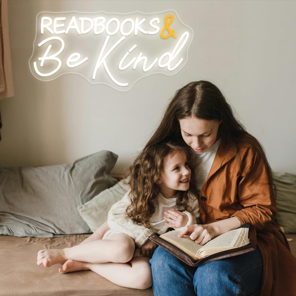 Read Books and Be Kind Neon Sign, LED Neon Light for Classroom Signs image 5