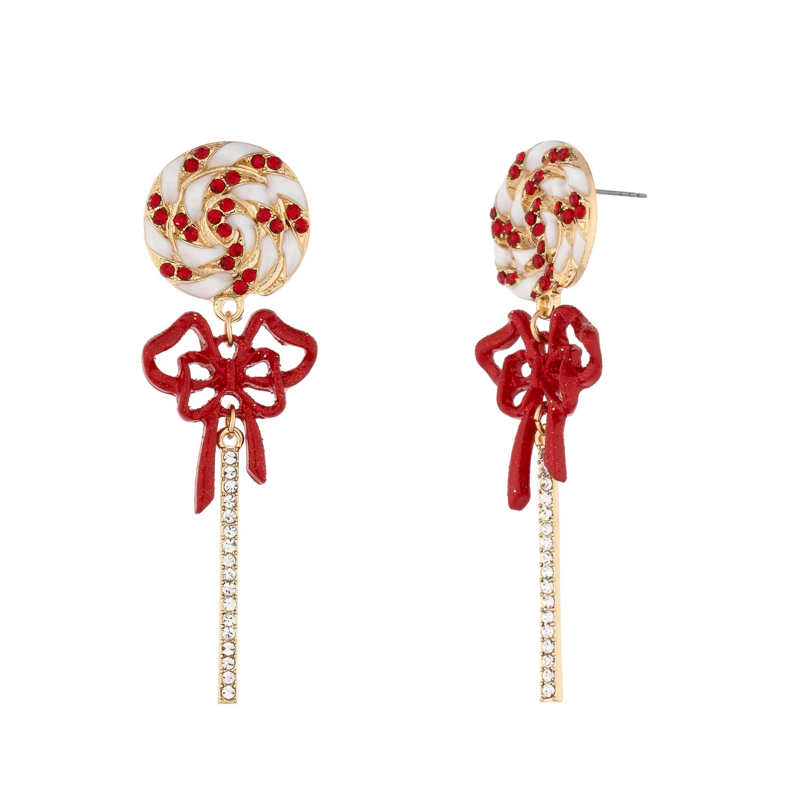 MADISON TYLER Christmas Dangle Teardrop Earrings for Women | Gold Snowflake and Star Rhinestone Earring | Ornament Drop Hypoallergenic Lightweight