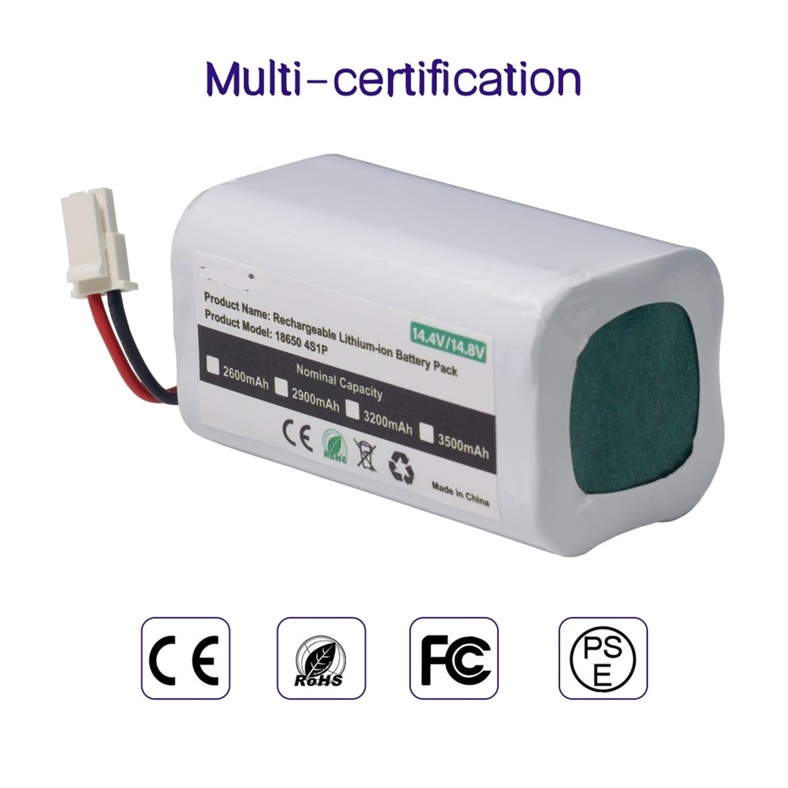 Batterie Aspirateur Robot 14.4V 3400mAh - Compatible Polaris Imou Bagotte Kyvol Coredy