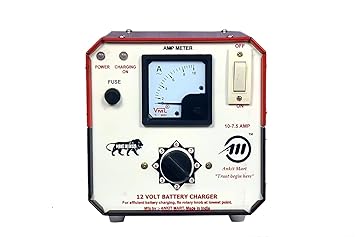 Ankit Mart 12 Volt Battery Charger 6Ah to 220Ah Up to 10 Amp Car/Bike, Truck, Ups, Car Battery, Charging Adapter, Black
