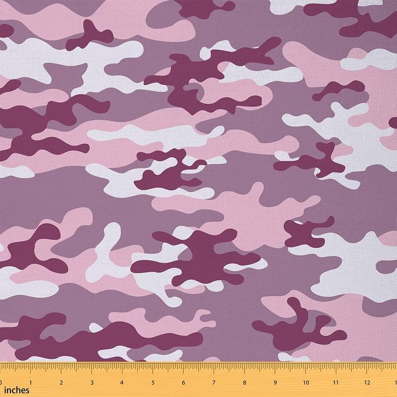 Feelyou The Yard, tela de tapicería de camuflaje para sillas, estilo militar, decorativa, impermeable, para exteriores, 2 yardas, rosa claro, gris,