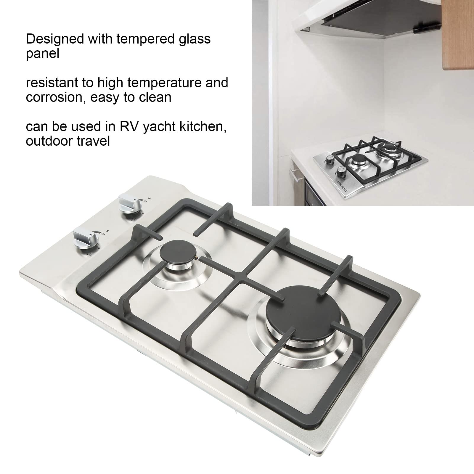 Amazon.co.jp: ポータブル 2 バーナー プロパン ストーブ 12 インチ