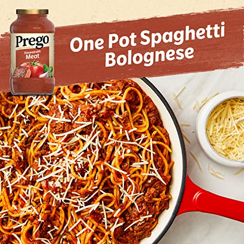 Image of Prego Italian Tomato Pasta Sauce Flavored With Meat, 24 OZ Jar (Pack of 12)