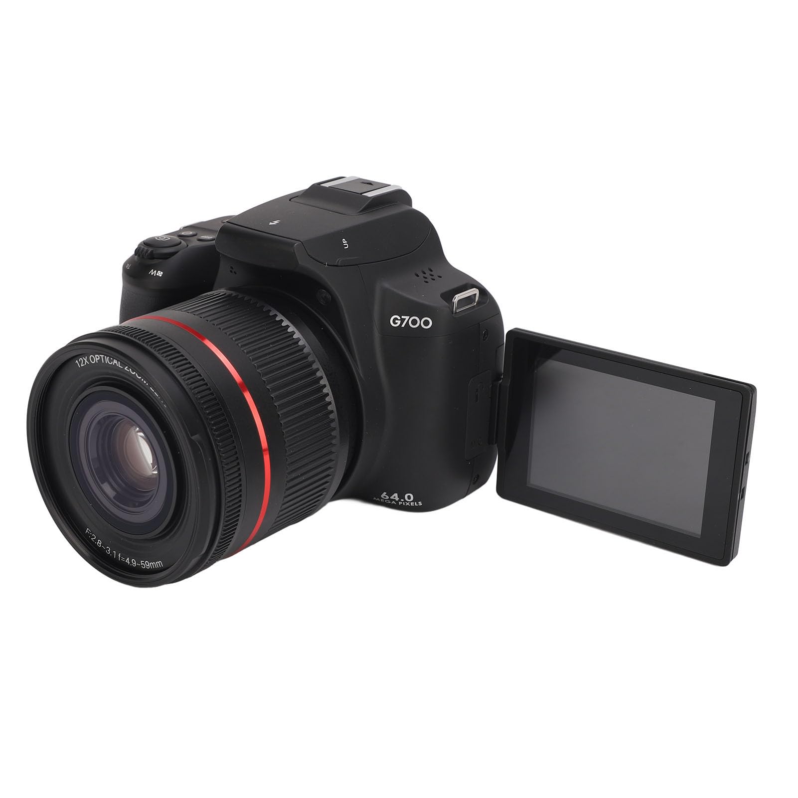 4K 64MP DSLR Camera, G7000 Mirrorless Camera with 30X Digital Zoom, F4.9 to 59mm Lens, 3 Inch Flip Screen, Full HD Digital Video Camera, 6 Axis Image Stabilization