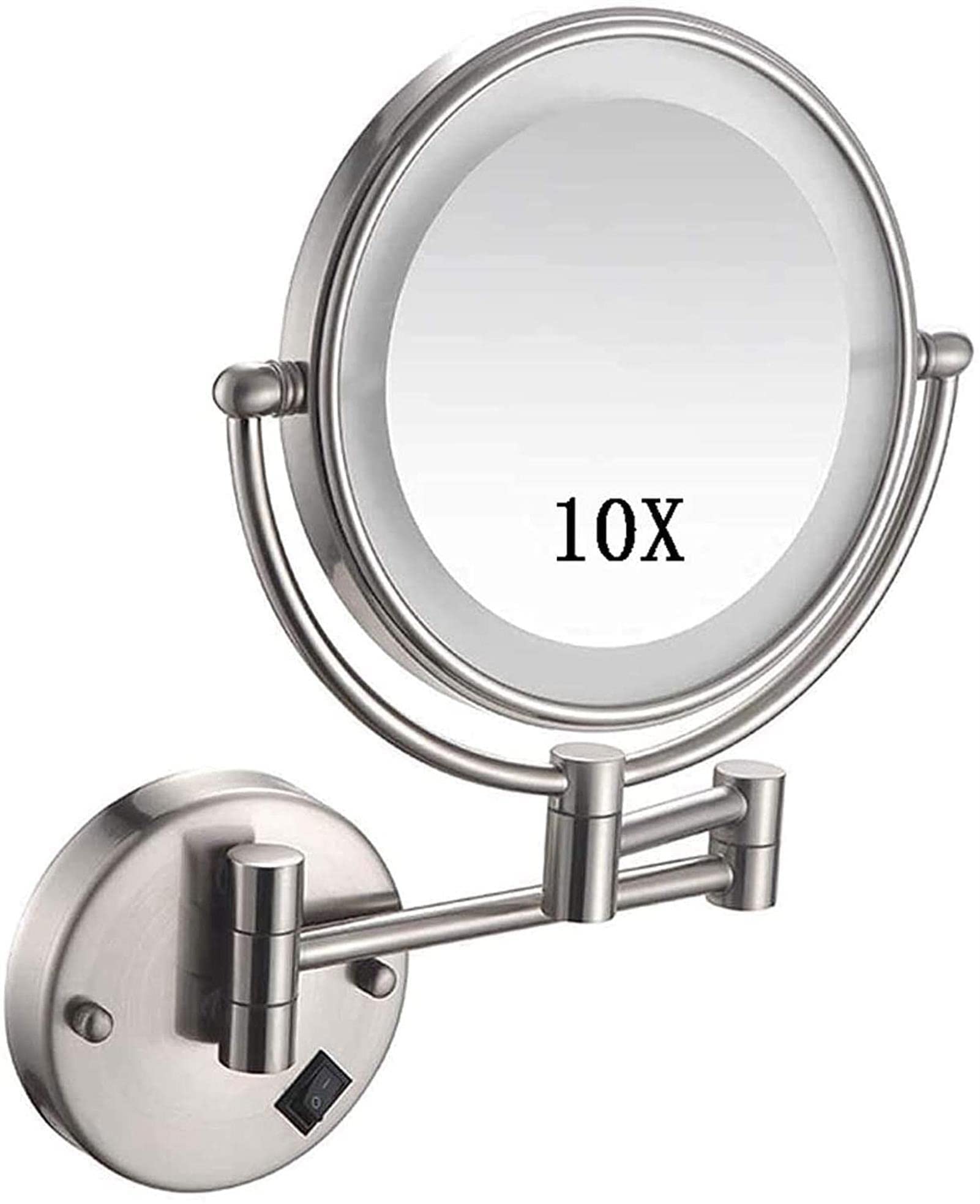Miroir double face pour salle de bain pivotant avec éclairage LED intégré noir mat