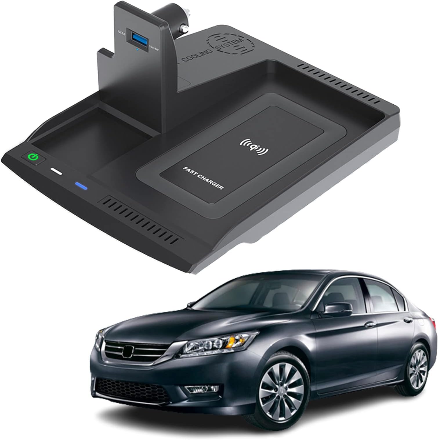 EROOLU Car Wireless Charger for Honda Accord 2018 2019 2020 2021 2022 Easy Installation Center Console Charging Pad Fast Charging Phone Holder Compatible with QI devices such as I-Phone S-amsu