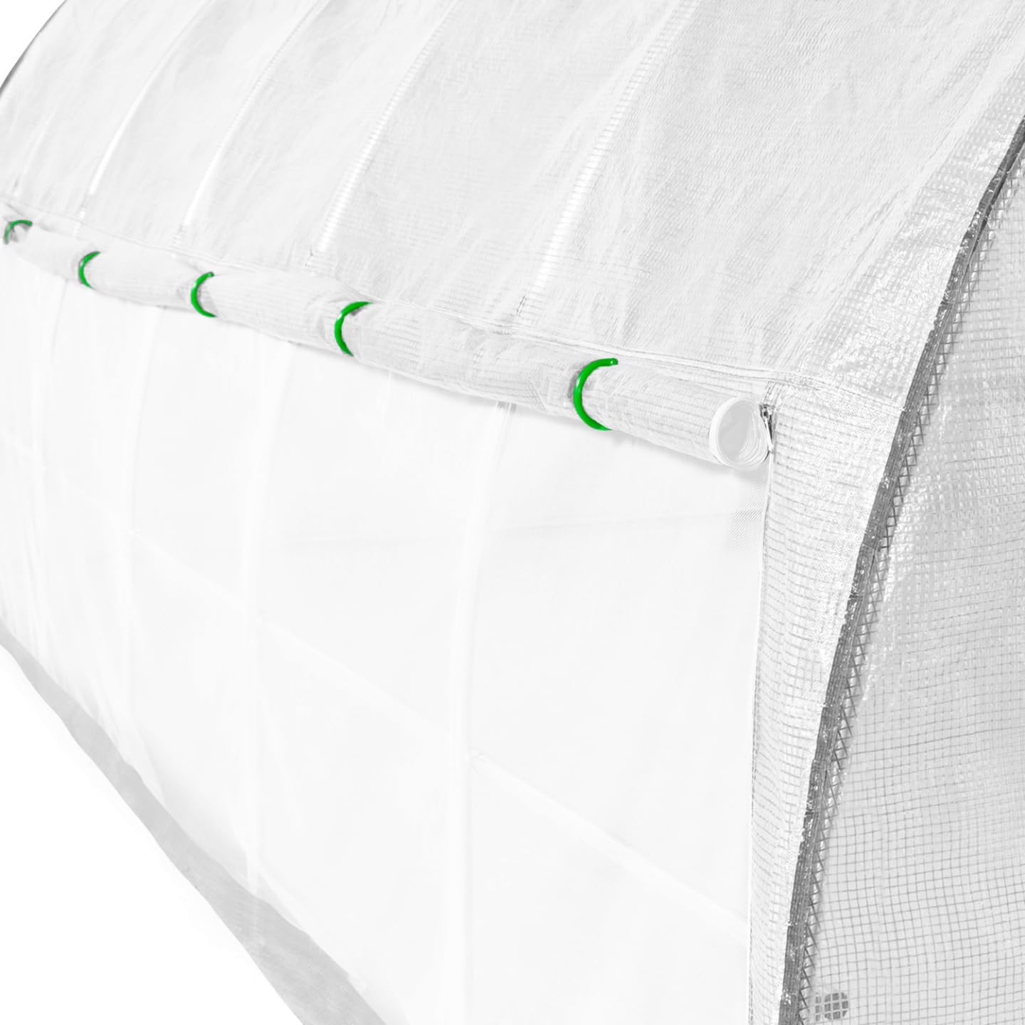 IDMarket - Serre Tunnel de Jardin 18M² Blanche relevable avec moustiquaire