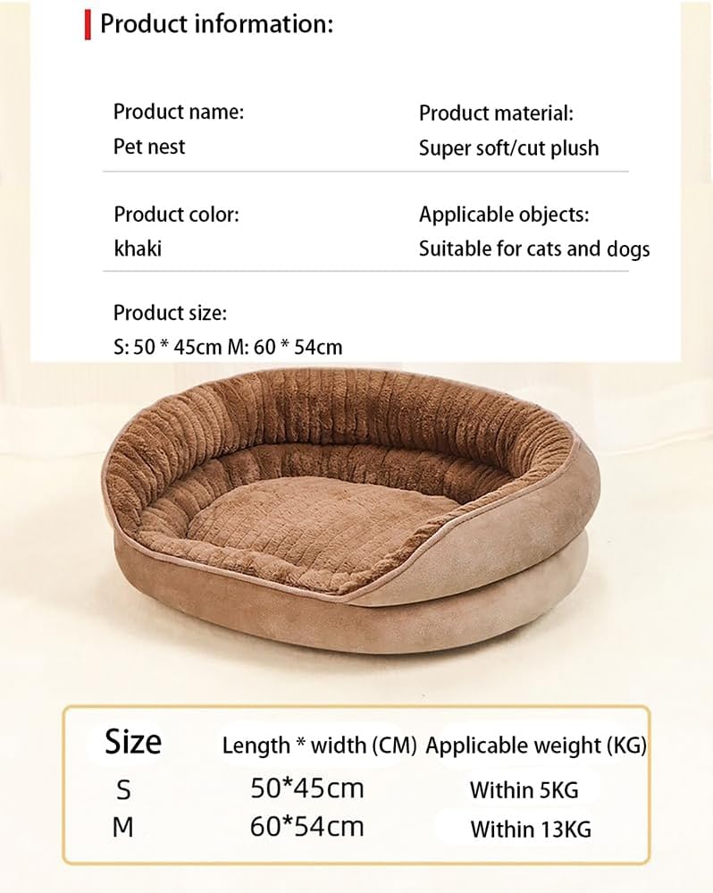 Fluffy Plush Calming Pet Sofa Sleeping Mat,Comfy Kennel Pad Couch Anti-Slip Dog Bed for Indoor Cat Bed.