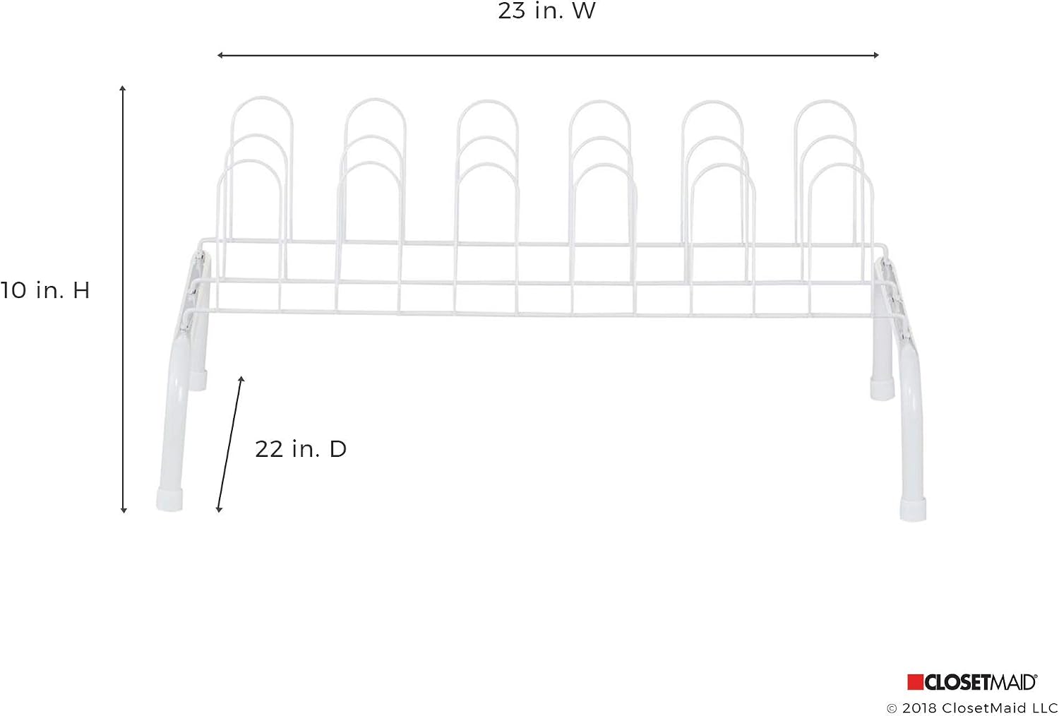 ClosetMaid 1039 9-Pair Freestanding Shoe Rack, White