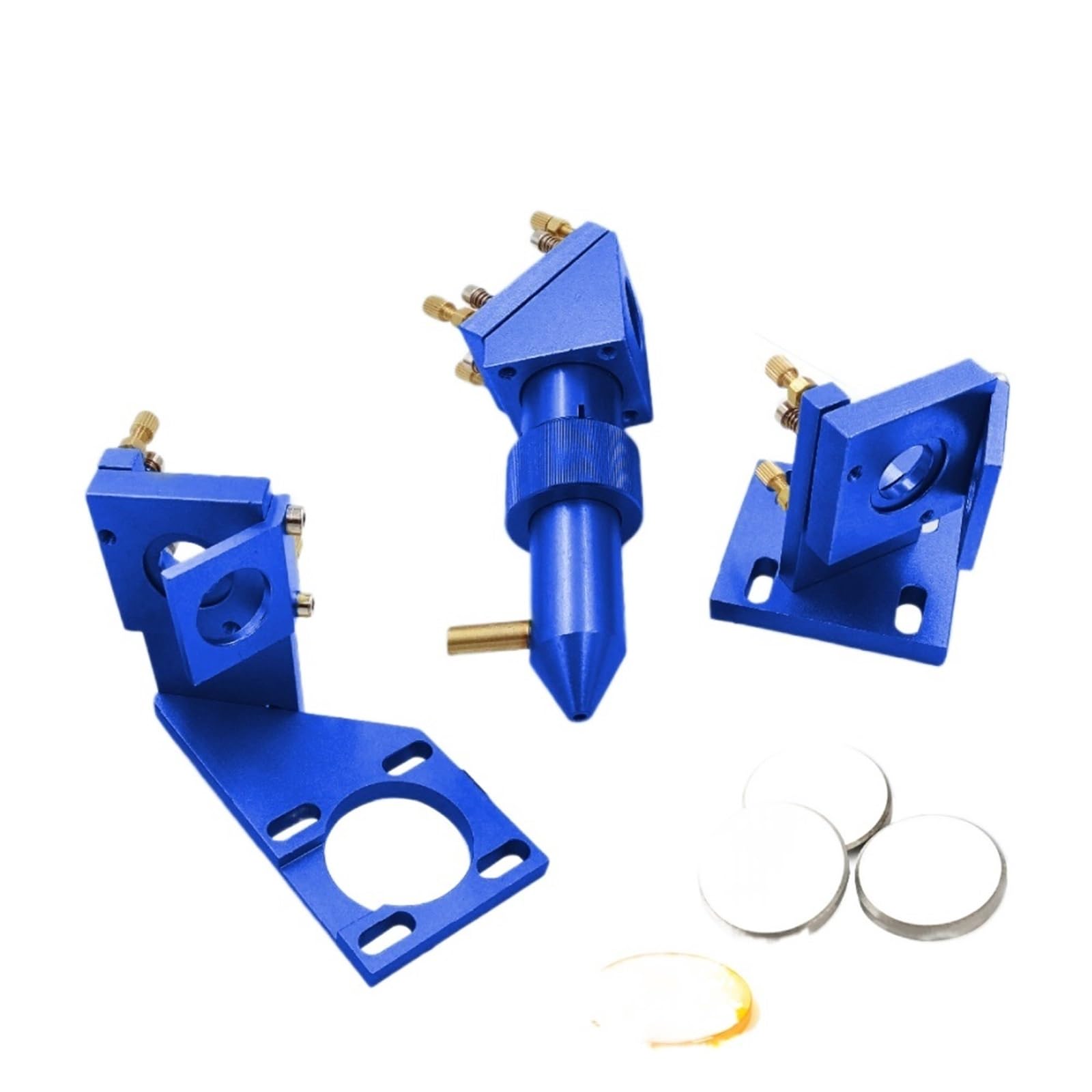 CO2 Laser Head Set Lens Dia12/18/20mm Mirror Dia 20mm for 2030 4060 K40 Laser Engraving Cutting Machine(Blue,CVD_Set C D20 F50.8)