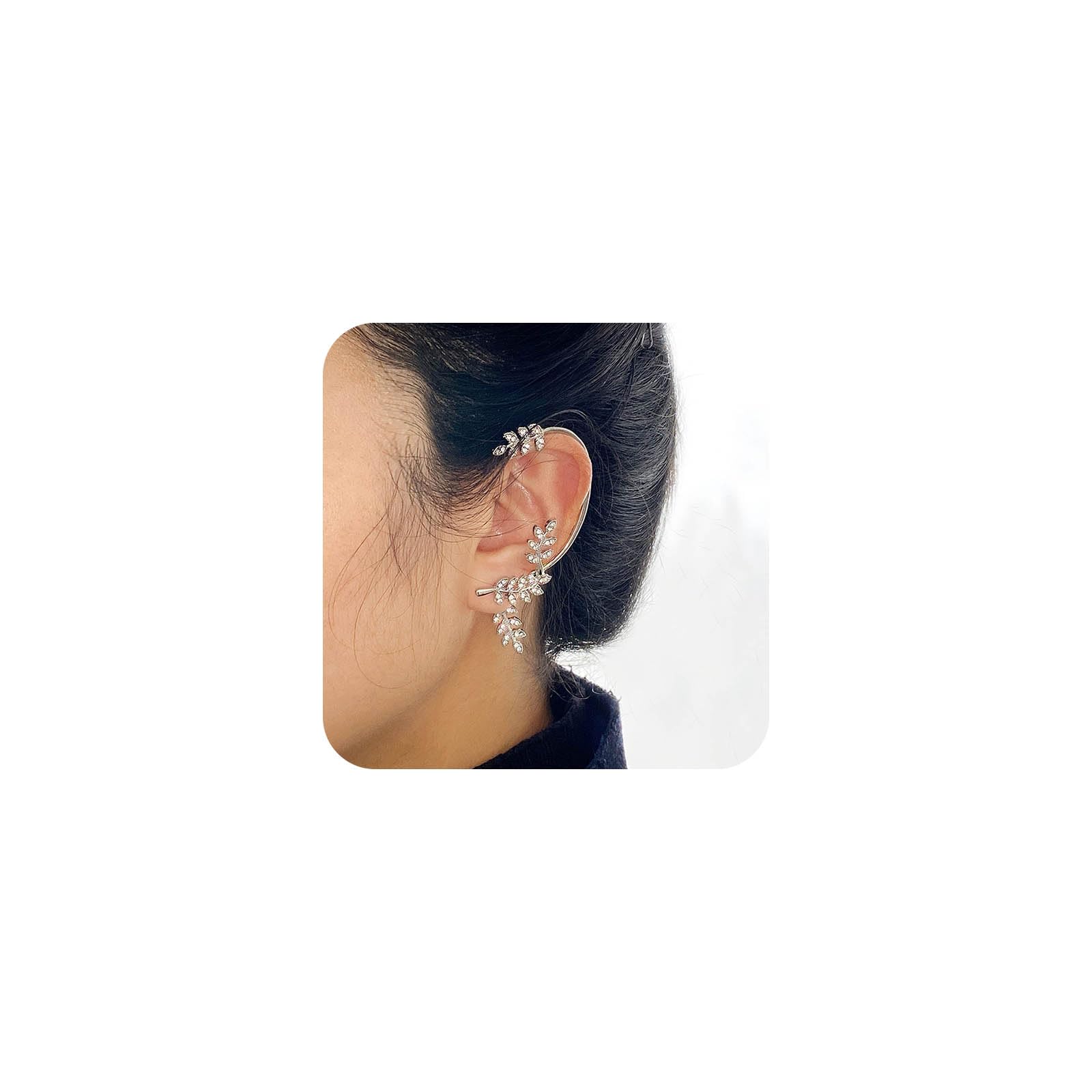 Orecchini ear cuff da sposa, orecchini ear cuff con cristalli, orecchini da sposa con cristalli dorati Climber, orecchini Climber di tendenza, orecchini da sposa Rock-enroll - Italia