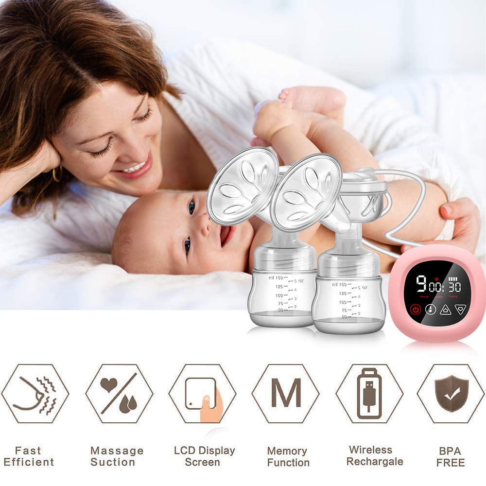Electric Breast Pump, NEKAN Double Breast Pumps Portable Dual Suction
