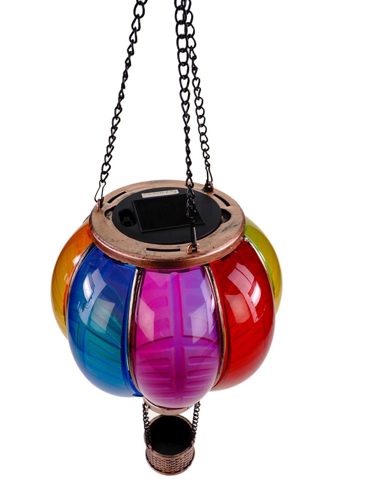 formano Zestaw 2 szt. zawieszek na balon solarny z efektem płomienia 20 x 36 cm akryl metal kolorowy I dekoracja ogrodowa lampa solarna przezroczyste oświetlenie ogrodowe dekoracja zewnętrzna figurka
