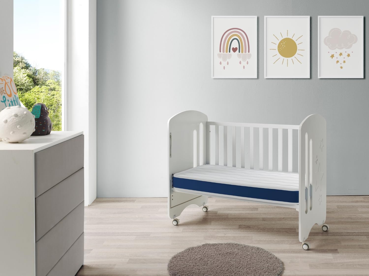 DORMISSIMO Colchon Bebe Baby Bleu 70X140 Altura 11 CM Nucleo Perforado y transpirante