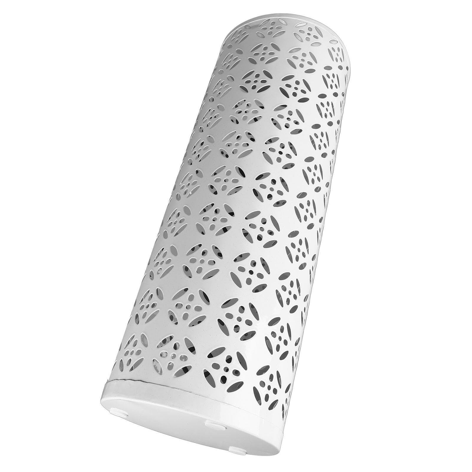 Porte-parapluie en Métal sur Pied Rond et Creux pour Entrée, Blanc