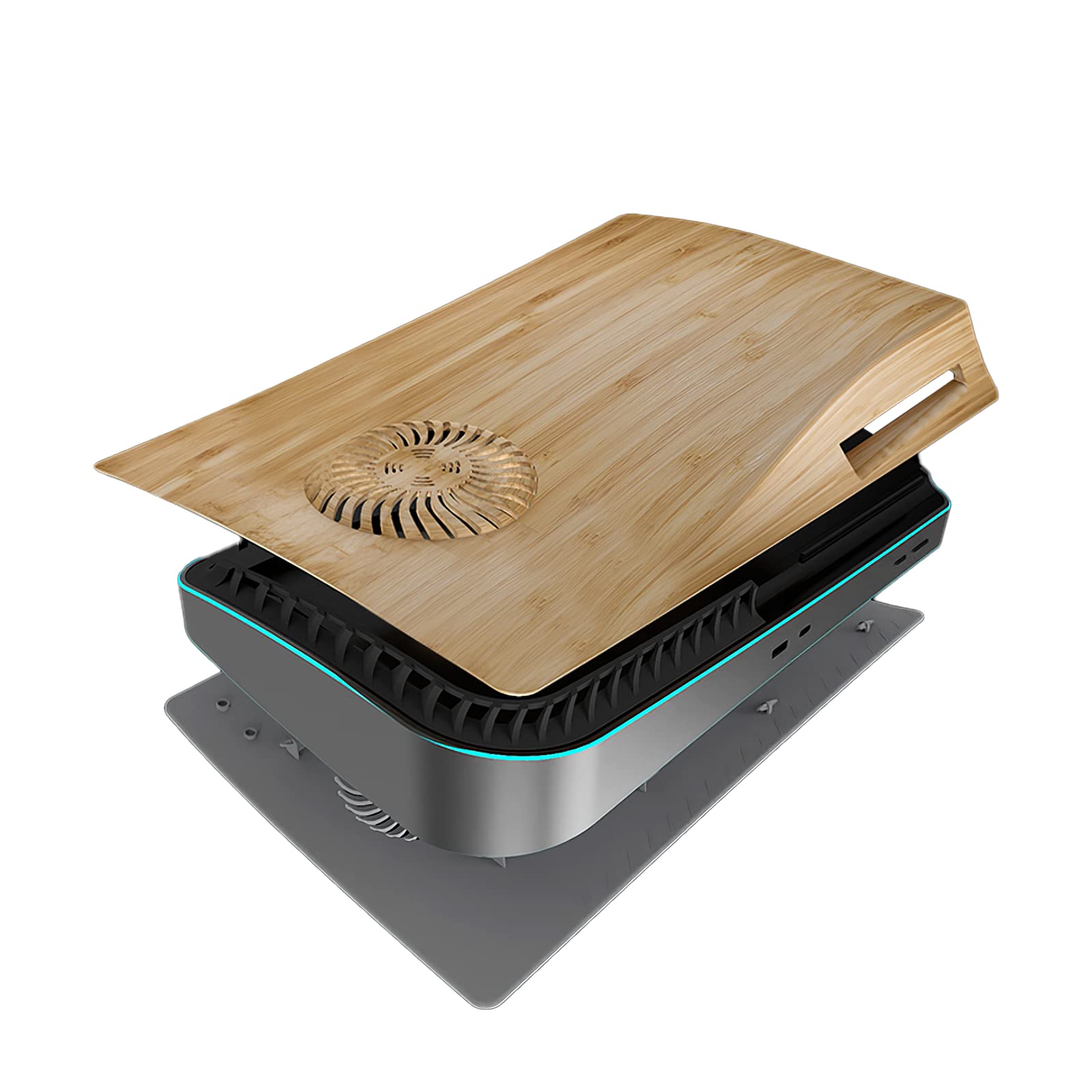 Piastre di protezione per console PS5 Disc Edition - Accessori per Playstation 5 - Pannelli laterali - Facciate di ricambio (grano di legno)