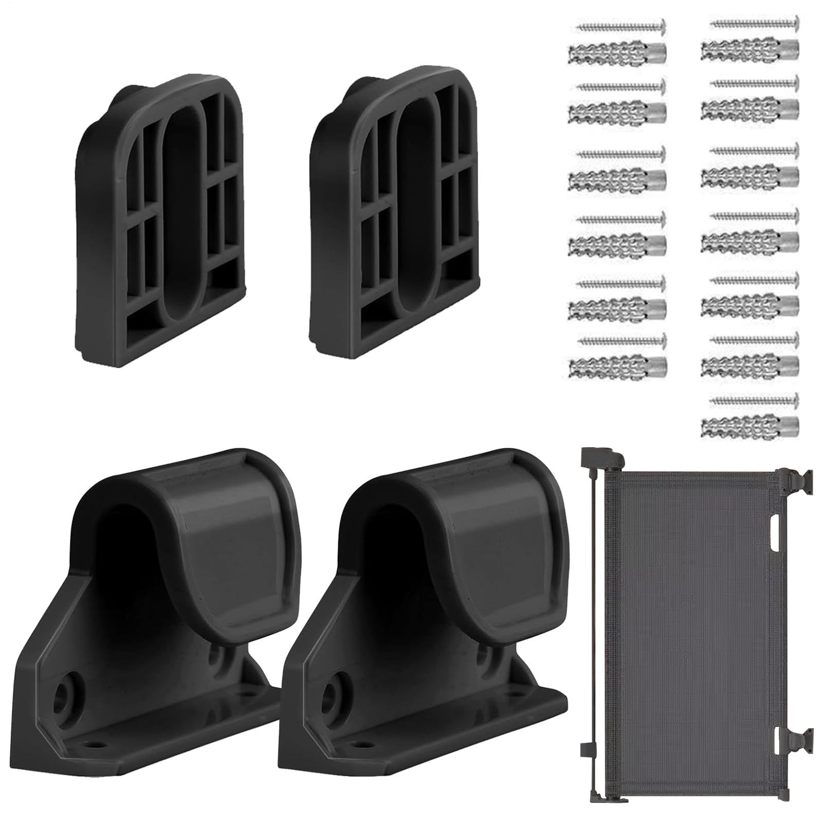 ETUCYNG Retractable Baby Gate Replacement Parts,Retractable Baby Gate Extensions - Latches Brackets Screws Extensions Stair Components for Nursery Room Kitchen
