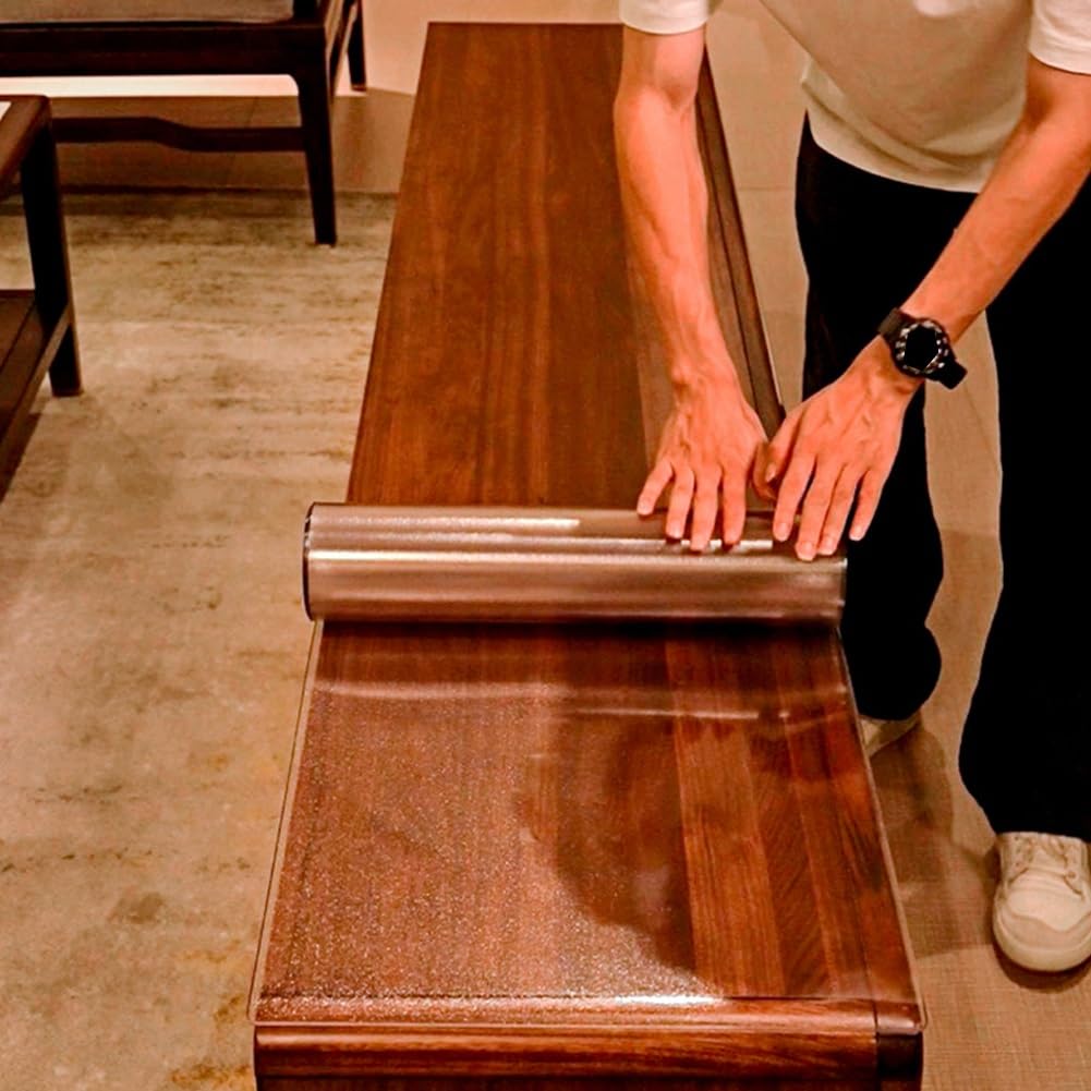 C - Tovaglia protettiva in PVC, spessore 2 mm, impermeabile e resistente al calore, per stanza, ufficio, cucina, facile da pulire ed elegante (70 x 120 cm)