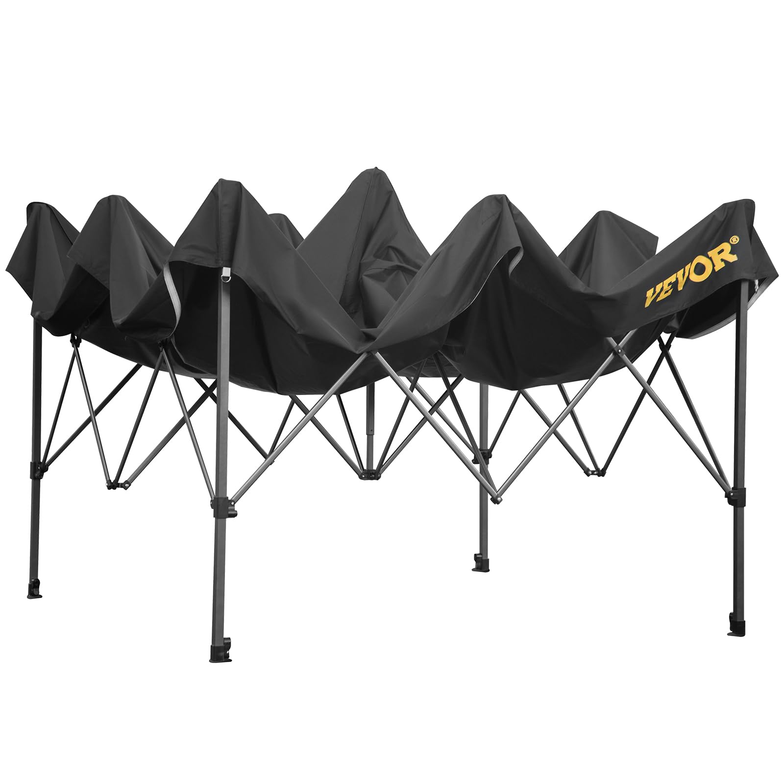VEVOR Carpa Plegable con Paredes Laterales Cenador Plegable de 3 x 3 m Carpas Impermeables de PVC con Bolsa de Tela Cenador para Exteriores 3 Alturas Ajustables Negro para Fiestas, Bodas, Reuniones