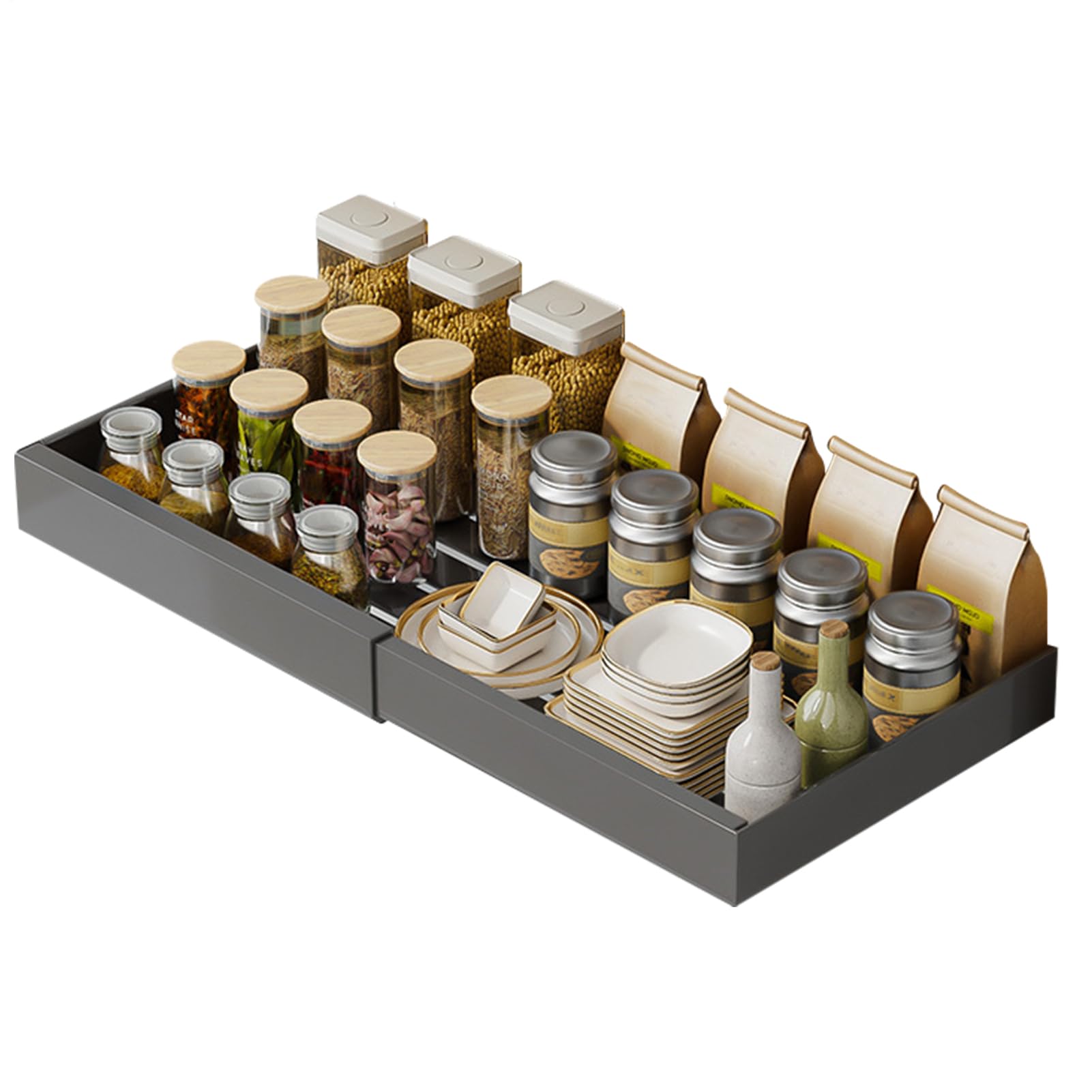 Estantes Organizadores Extraíbles Para Armarios Almacenamiento Retráctil | Estantes Deslizantes Extraíbles Bajo Fregadero para Cocina, Baño, Despensa, Arm