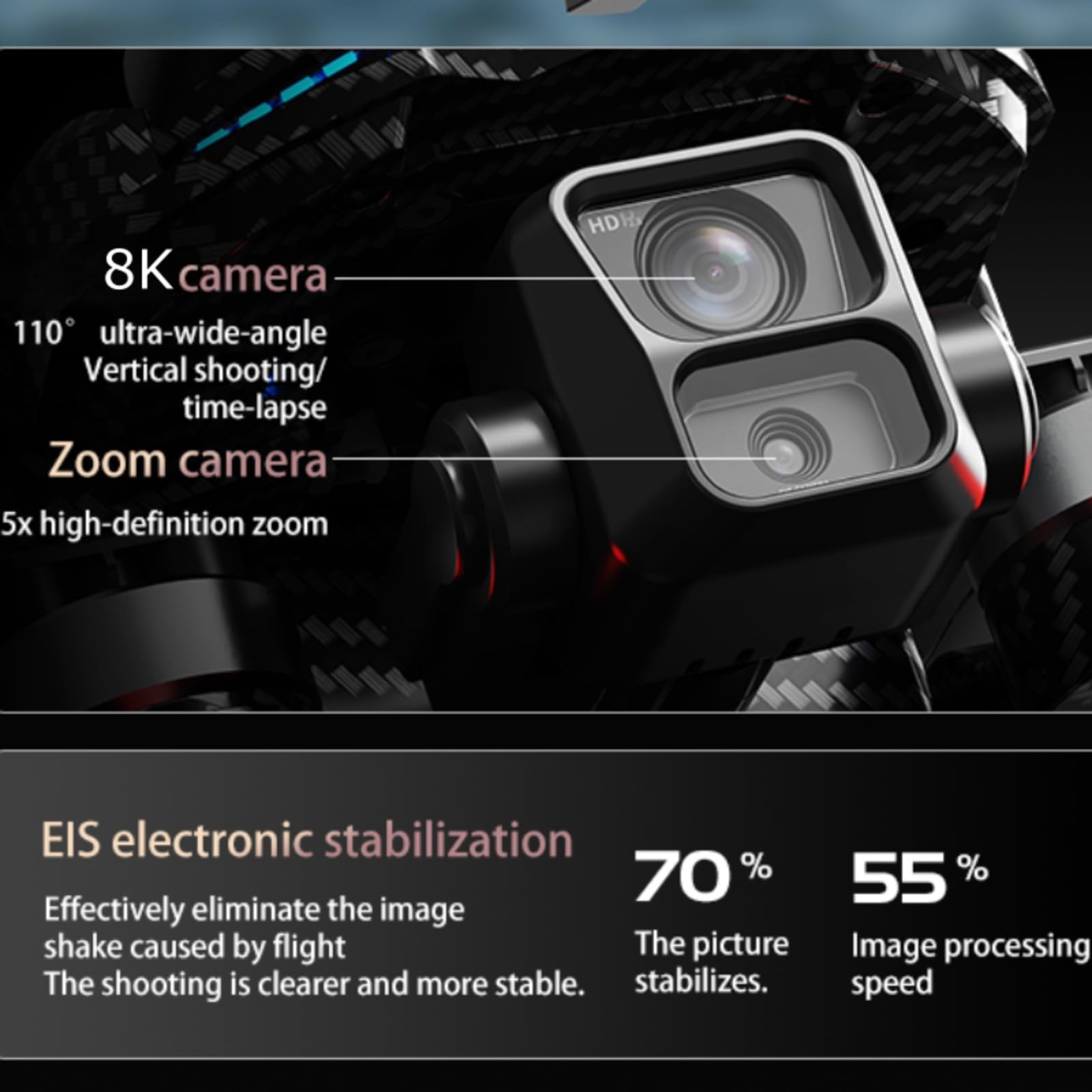 Drone with 8K Photo Resolution 4K Video Recording Camera Drones for Adults.Three-Axis mechanical Stabilization Gimbal，Electronic stability-enhancing anti-shake. 7.2-inch LCD High-definition Large Display Screen Remote Control Quadcopter,With 3 Plug-in and Unplugged smart lithium Batteres, 5G HD Brushless GPS Drone Auto Return, Laser obstacle avoidance，With Airdrop function. (GREY Grey version)