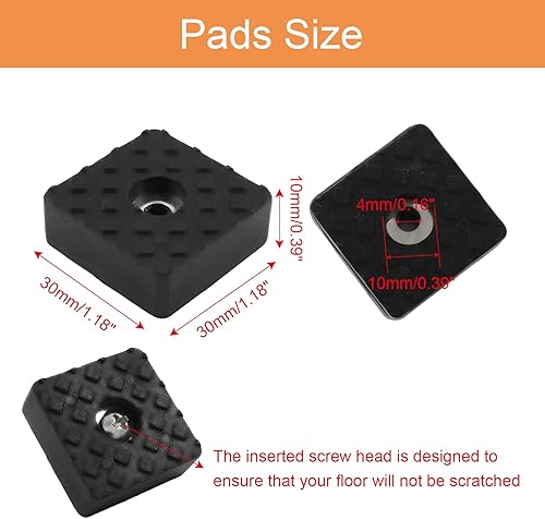 Miniatura 2 de 24 almohadillas cuadradas antideslizantes para muebles, protectores de suelo de madera de silicona para pies de muebles, pinzas deslizantes,