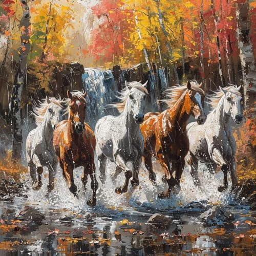 Peinture Numero Strass Cheval pour un salon cocooning et DIY