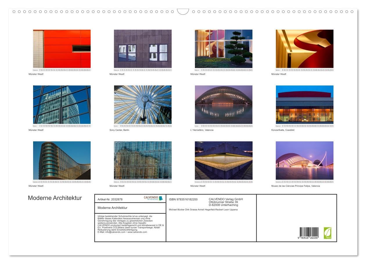 Moderne Architektur (Wandkalender 2026 DIN A2 quer), CALVENDO Monatskalender: Moderne Architektur