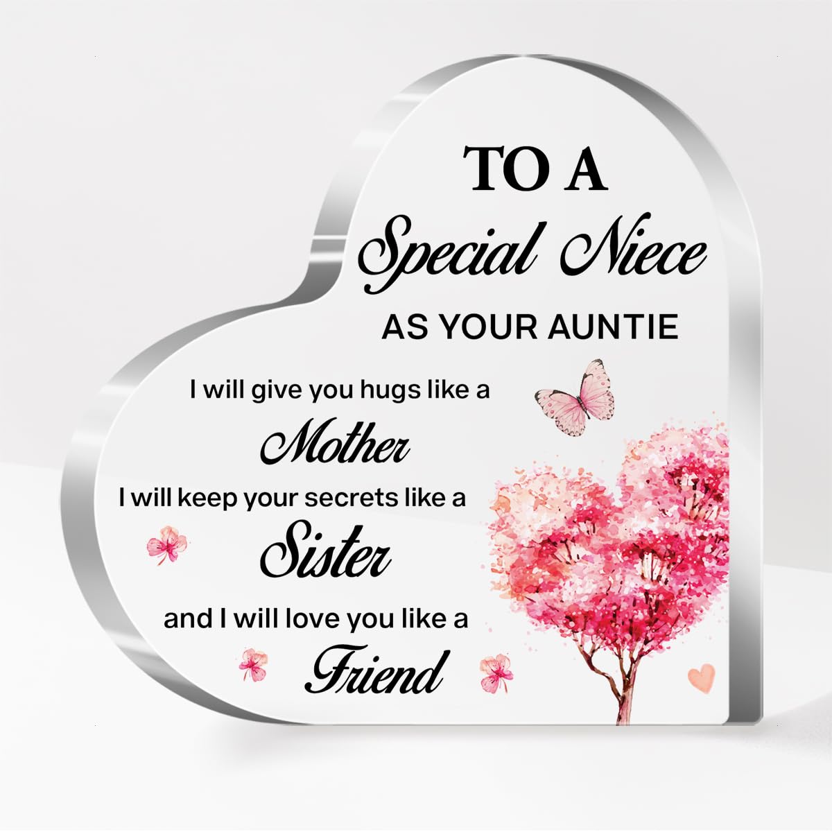 Special Niece Gifts for Niece From Aunt,To A Special Niece Acrylic Heart Sign Plaque Gift for Niece A599