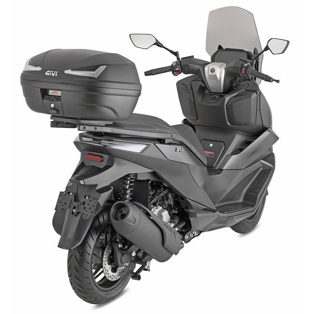 COMPATIBILE CON HONDA PCX 125 BAULETTO MONOLOCK VALIGIA 45 LITRI PER MOTO SCOOTER BAULE NERO CON CATADIOTTRI FUMÉ COMPRENSIVO DI PIASTRA E KIT UNIVERSALE